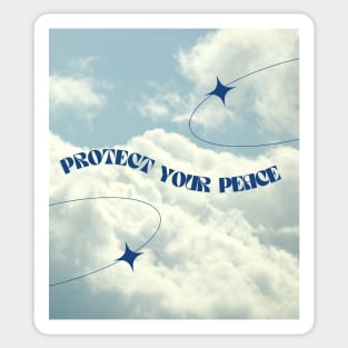 Protect Your Peace Blue Sky Art Print Sticker